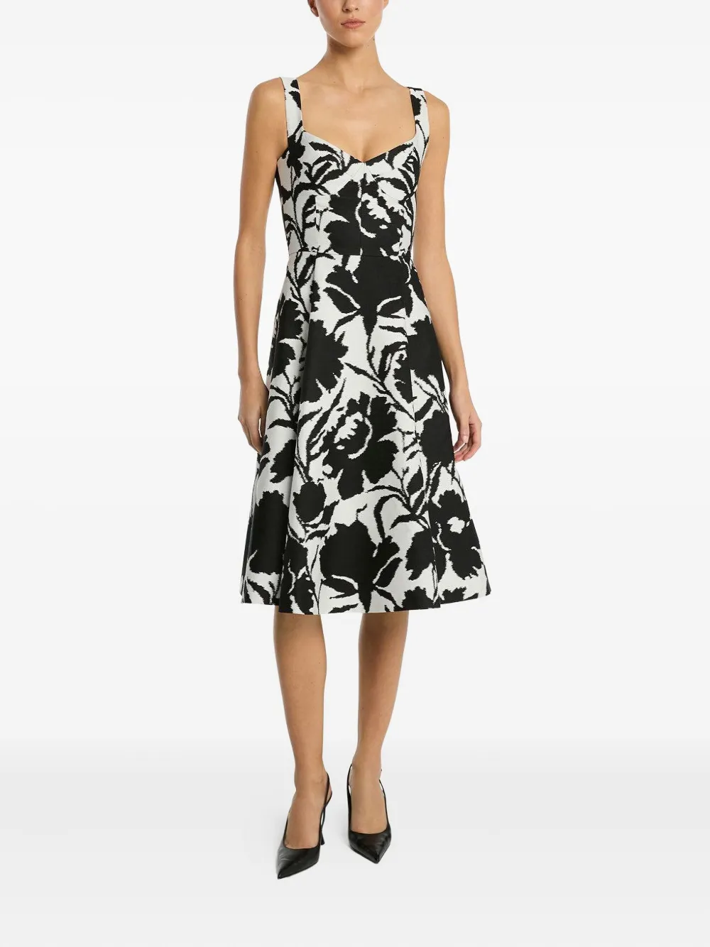 Michael Kors Collection bustier floral-print dress Zwart