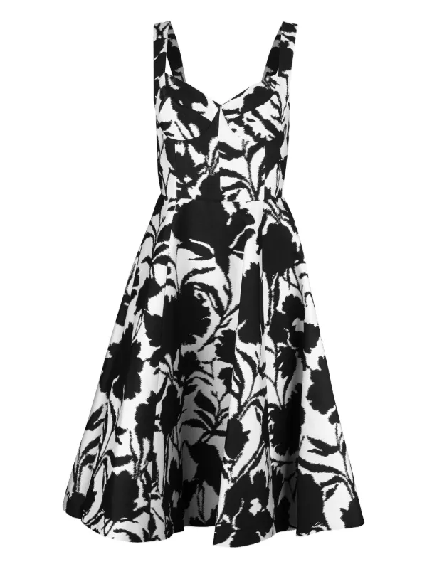 Michael Kors Collection Bustier Floral-print Dress in Black