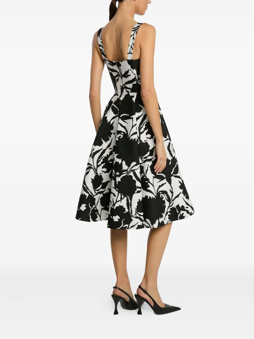 Michael Kors Collection bustier floral-print dress Zwart