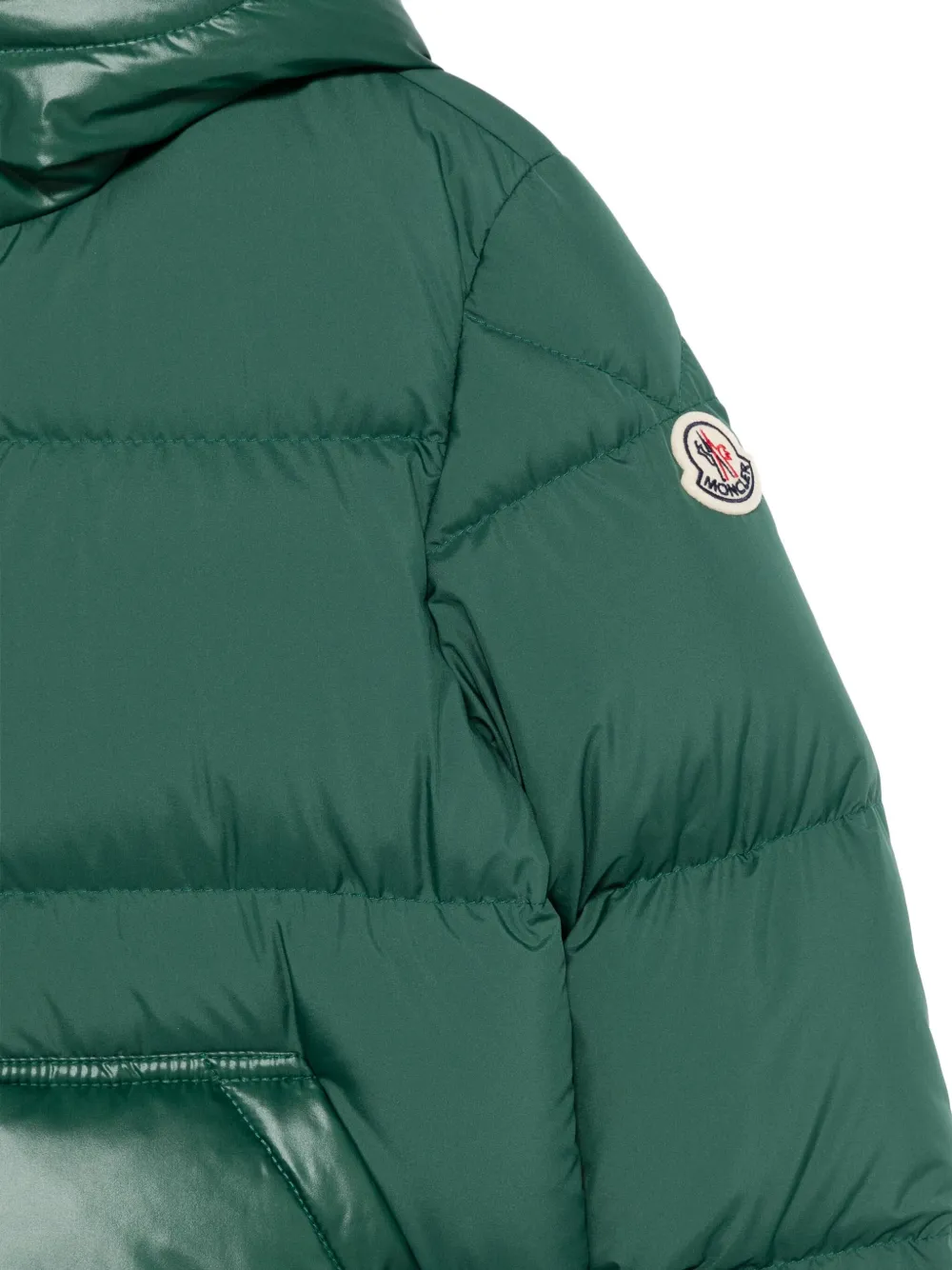 Moncler Enfant Donsjack met capuchon Groen