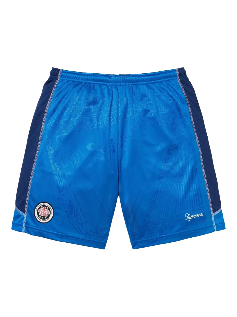 Supreme patterned-jacquard soccer shorts | Blue | Image 1