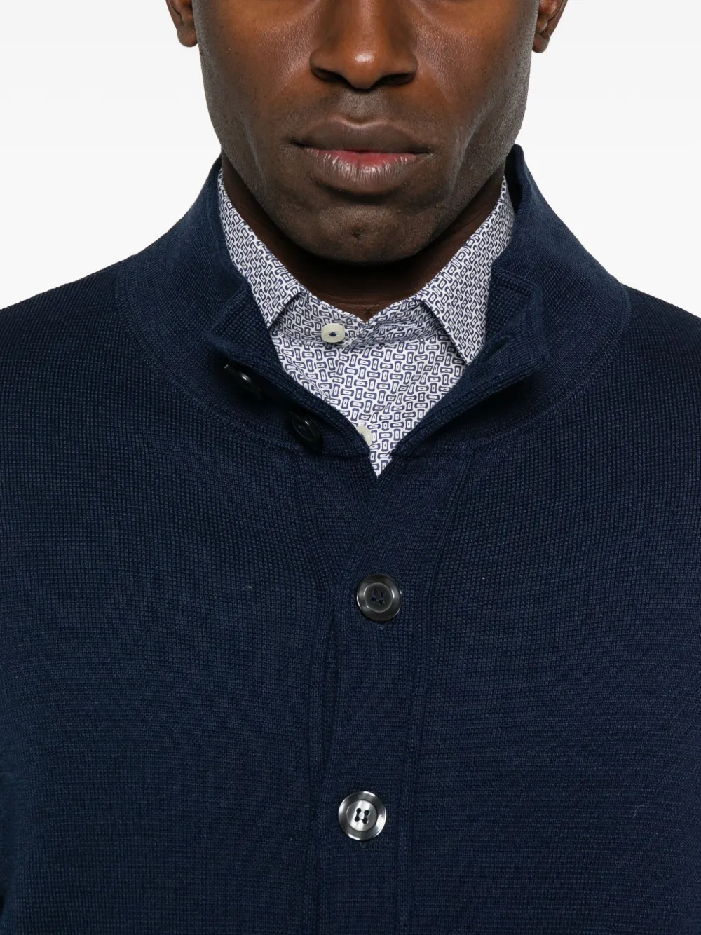 Sand Jody Patch-pocket Cardigan In Blue