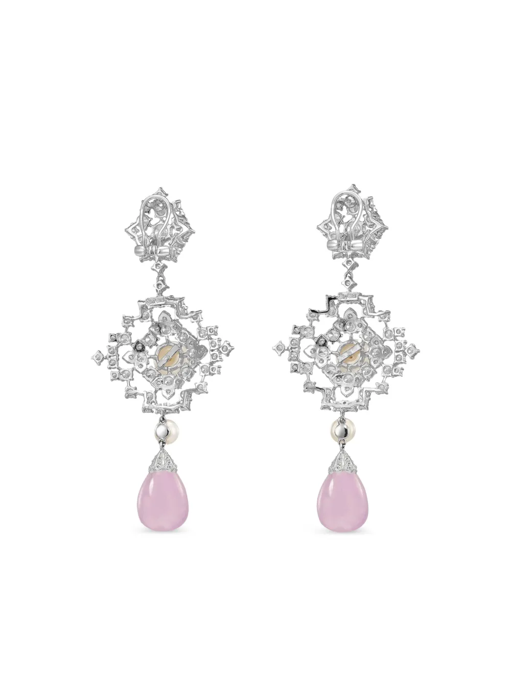 Anabela Chan Rhodium Vermeil Pixelise Multi-stone Earrings In Metallic