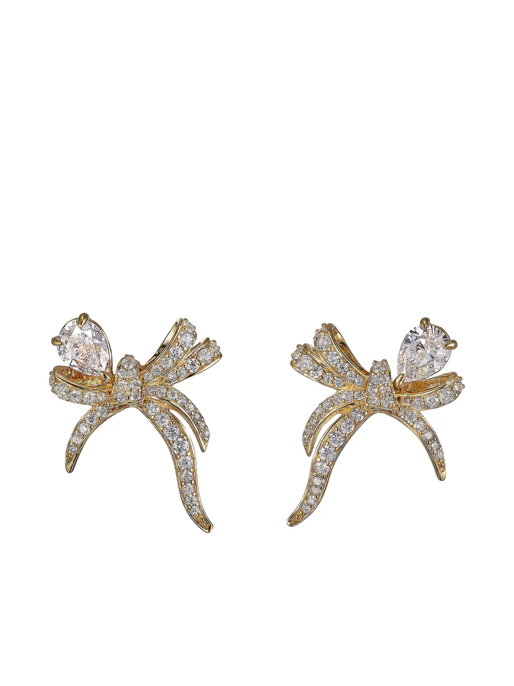 Anabela Chan Orecchini Ruban mini in oro giallo 18 carati con diamanti