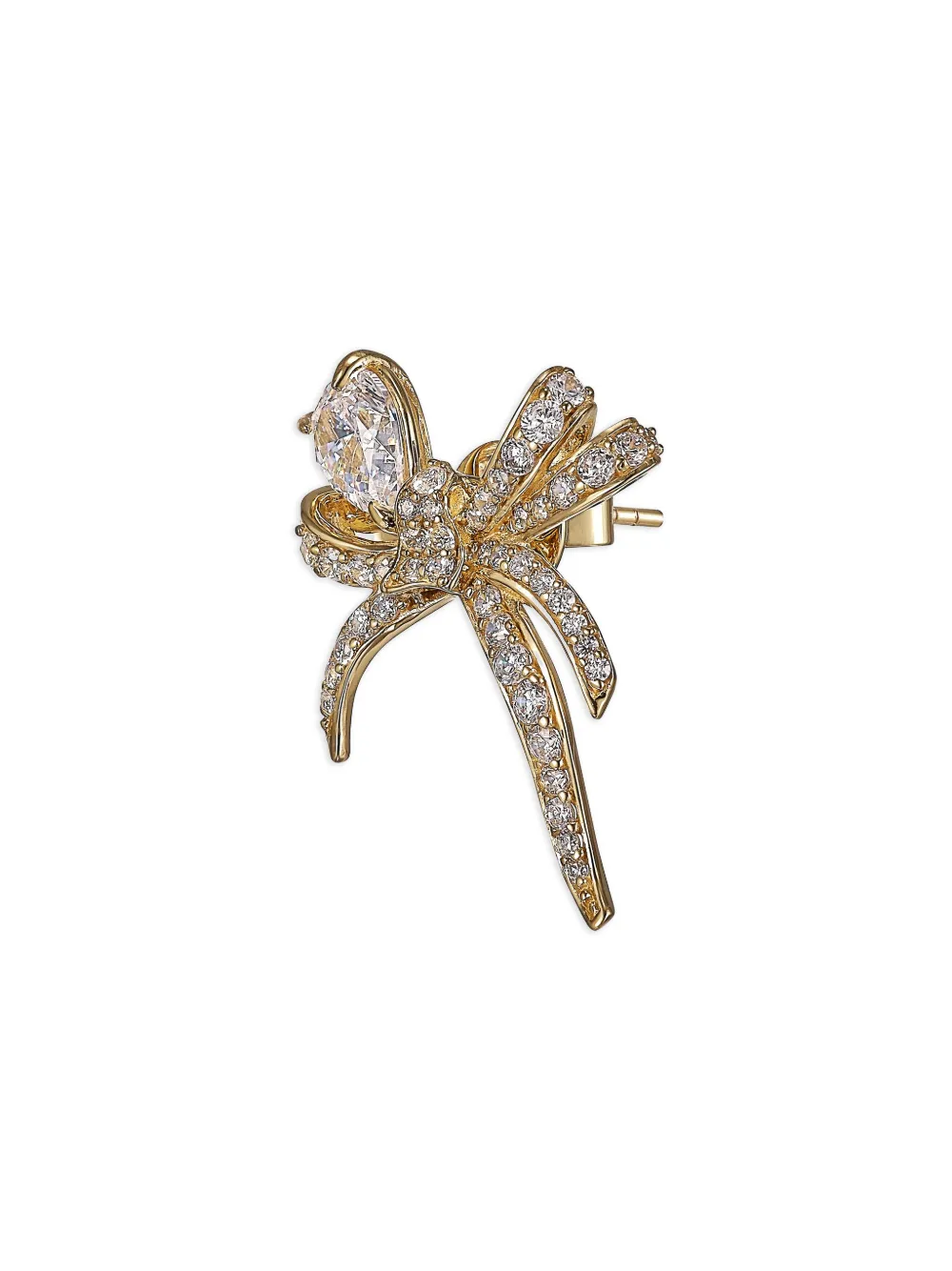 Anabela Chan 9k Yellow Gold Mini Ruban White Diamond Earrings In Gold