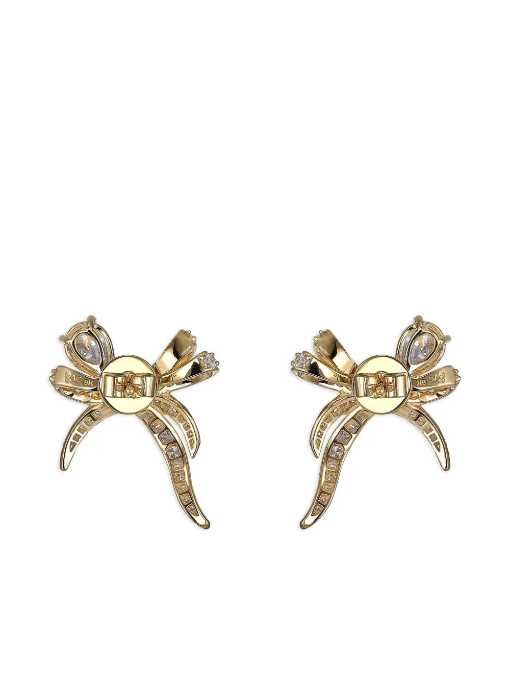 Anabela Chan 9k Yellow Gold Mini Ruban White Diamond Earrings In Gold