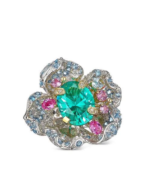 Anabela Chan 14K white gold and rhodium vermeil Bloom multi-stone ring