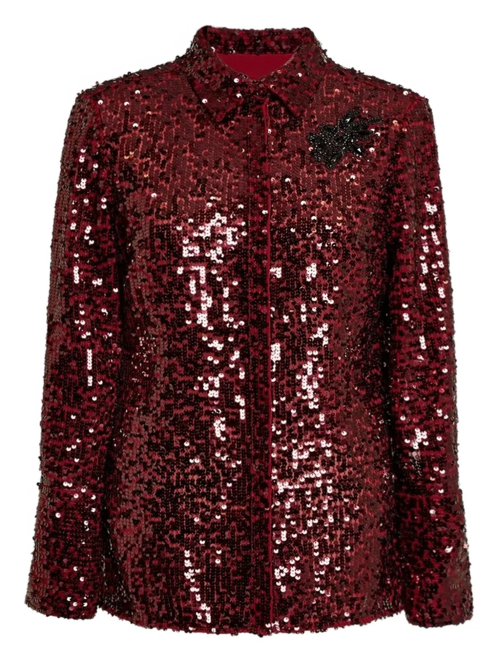 ERDEM Camicia con paillettes - Rosso
