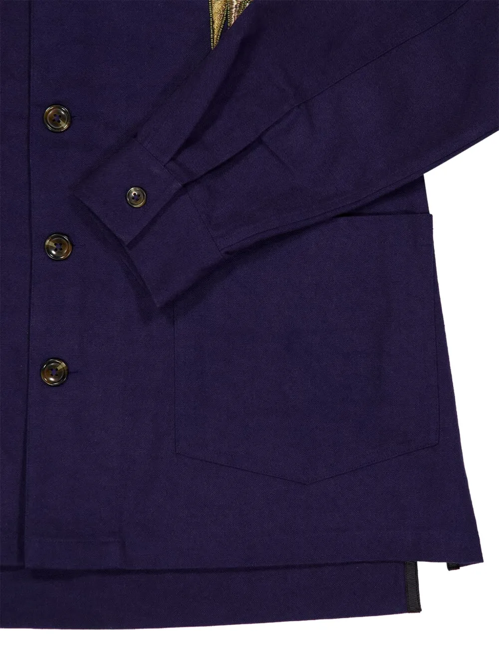 Baziszt Shirtjack met borduurwerk Blauw