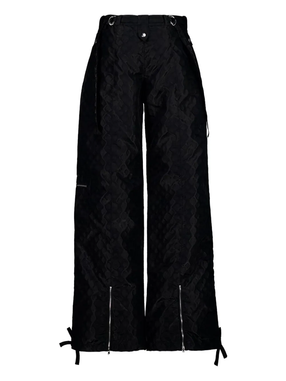 Casablanca Women Pants With Monogram Tie Detail In Black