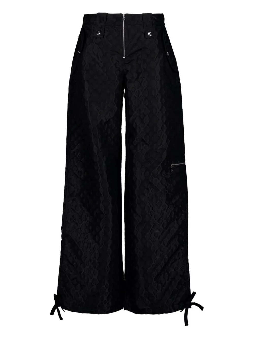 Casablanca Women Pants With Monogram Tie Detail In Black
