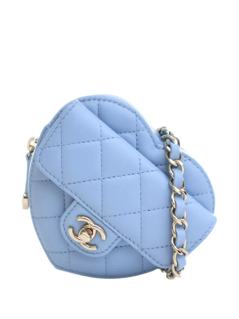 CHANEL Pre-Owned поясная сумка Mini Lambskin CC in Love Heart (2021 год) | синий | Image 1