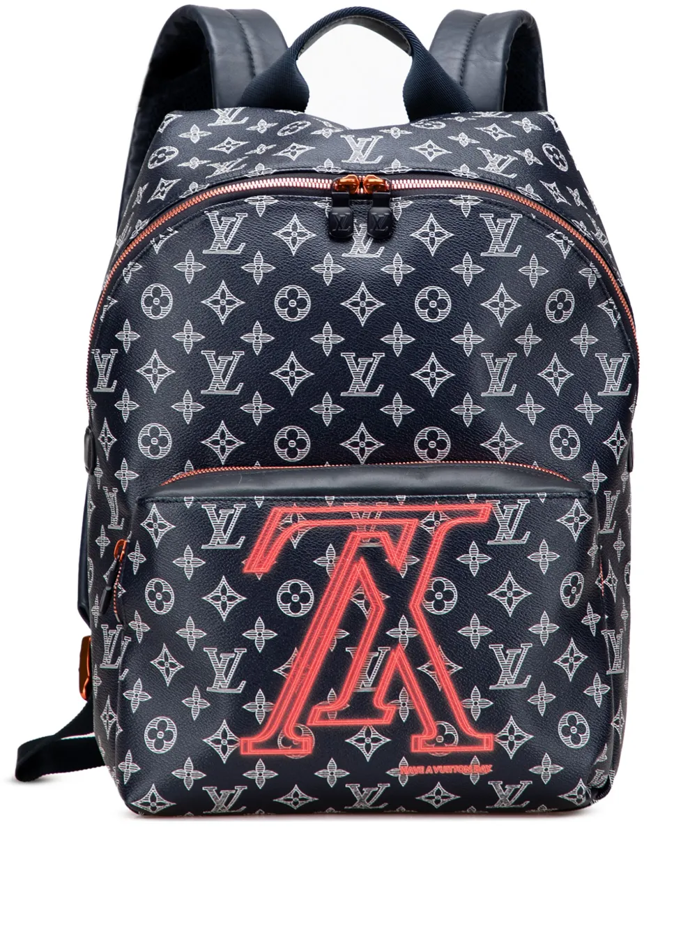 Pre-owned Louis Vuitton 2018 Monogram Upside Down Ink Apollo Backpack In Blue
