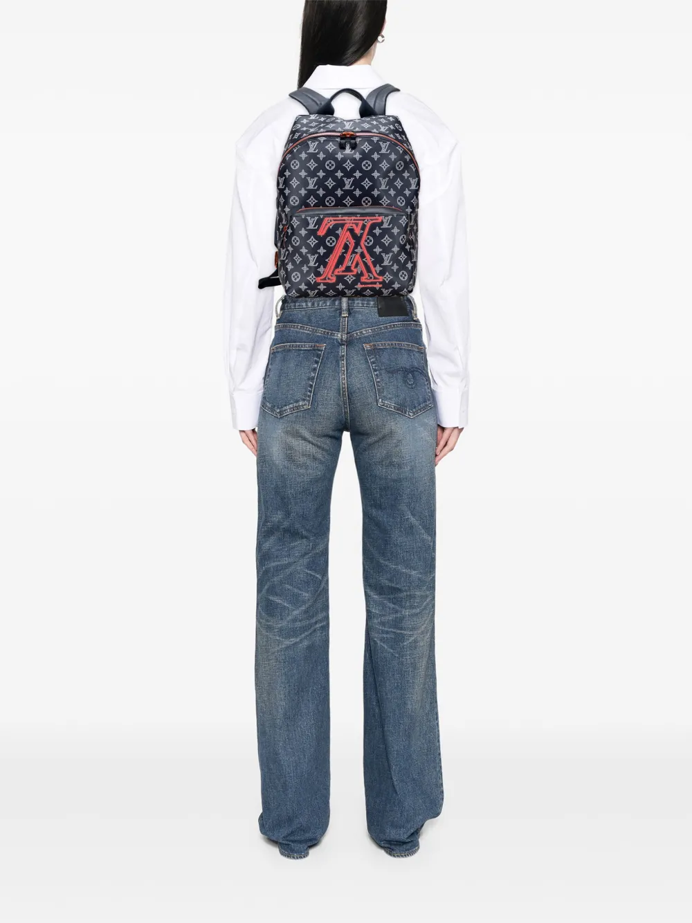 Pre-owned Louis Vuitton 2018 Monogram Upside Down Ink Apollo Backpack In Blue