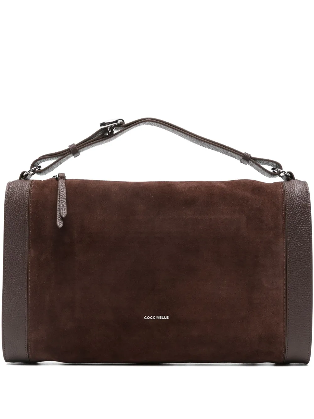 Coccinelle suede panelled tote bag | Brown | Image 1