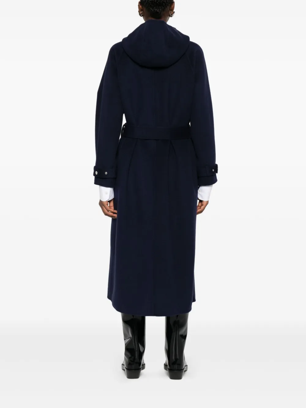 Pinko Hooded Coat In Blue