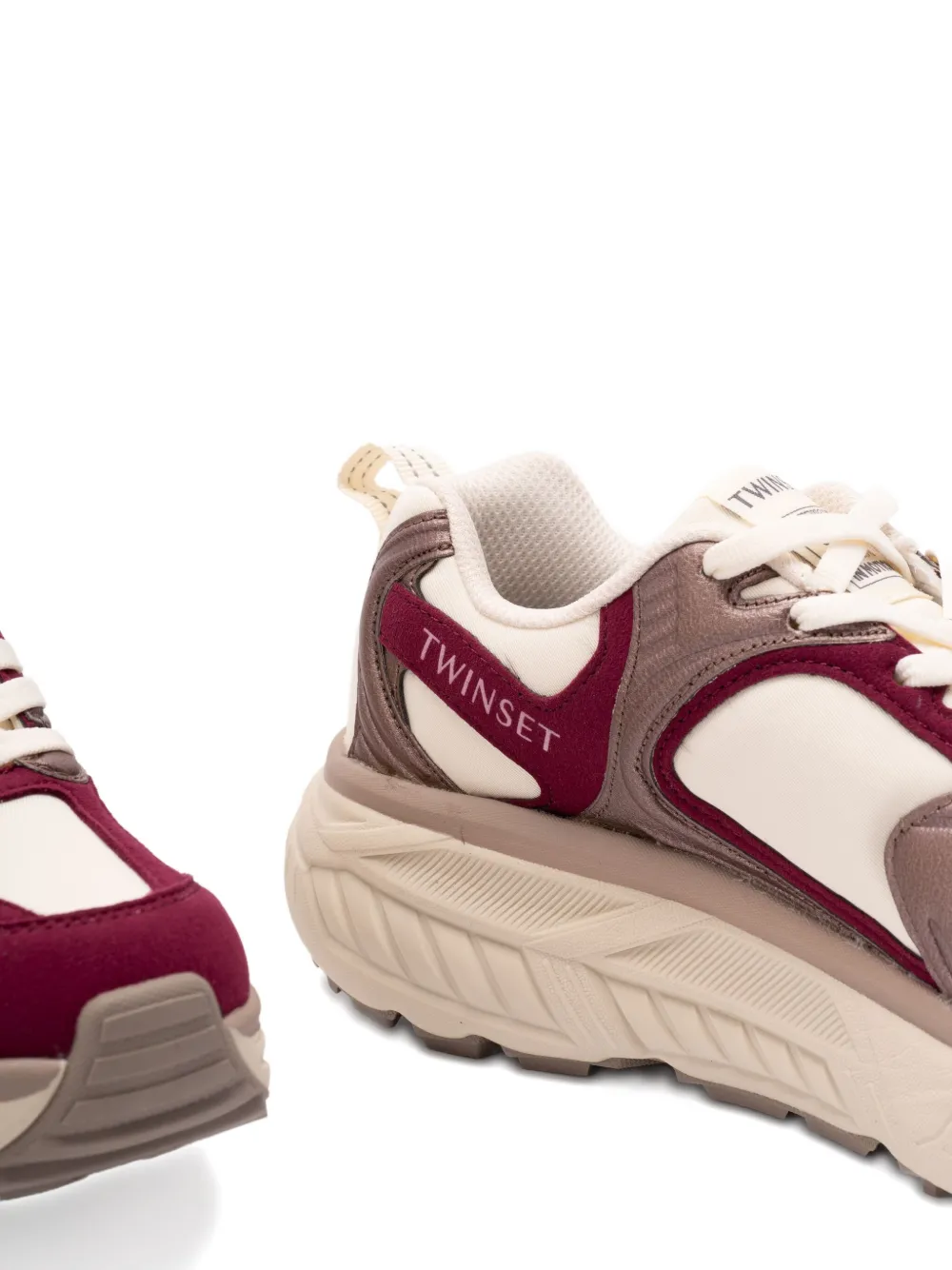 TWINSET Fessura panelled sneakers Neutrals