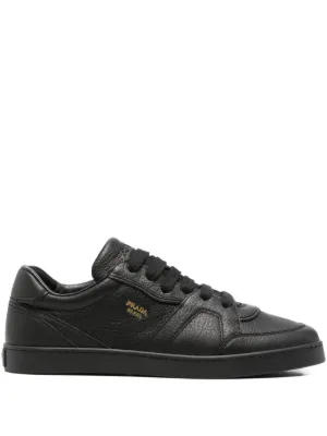 Prada Leather triangle-logo Sneakers | Black | FARFETCH RO