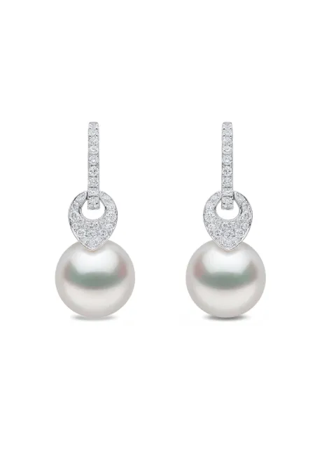 Yoko London 18K white gold pearl diamond Jazz earrings