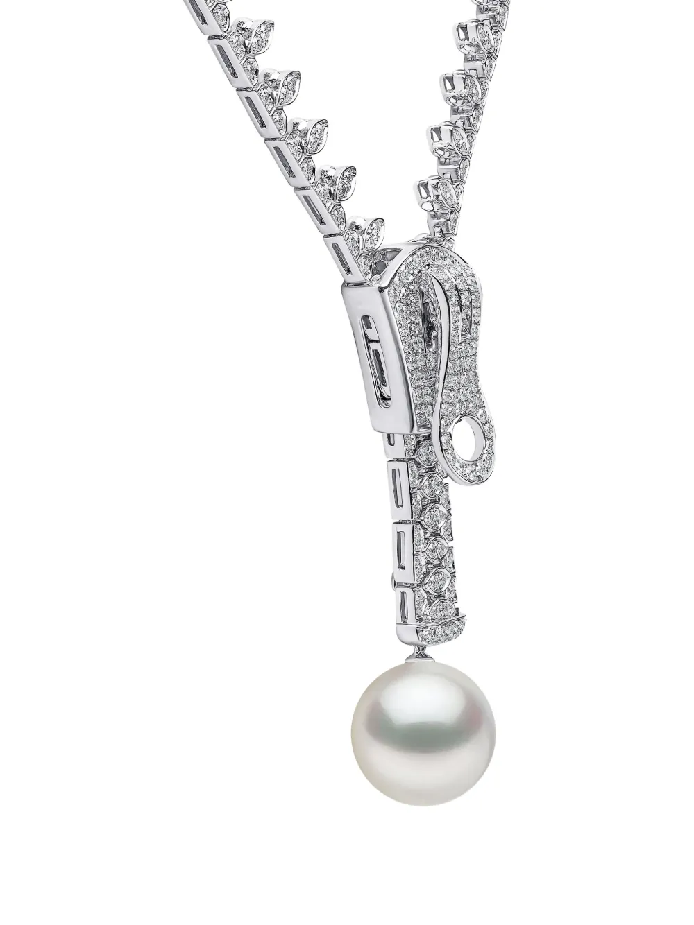 Yoko London 18K white gold Zyyp pearls and diamonds necklace - Argento