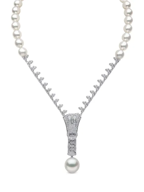 Yoko London 18K white gold Zyyp pearls and diamonds necklace