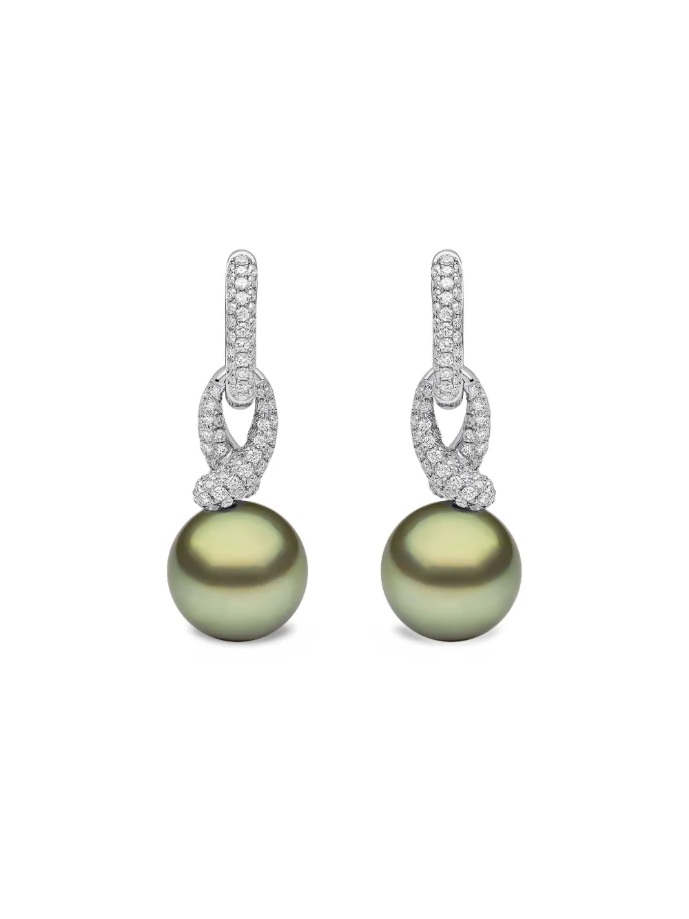 Yoko London Jazz パール&ダイヤモンド ピアス 18Kホワイトゴールド - シルバートーン Yoko London Jazz パール&ダイヤモンド ピアス 18Kホワイトゴールド - シルバートーン