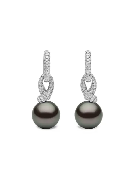 Yoko London 18K white gold Jazz pearl and diamonds earrings