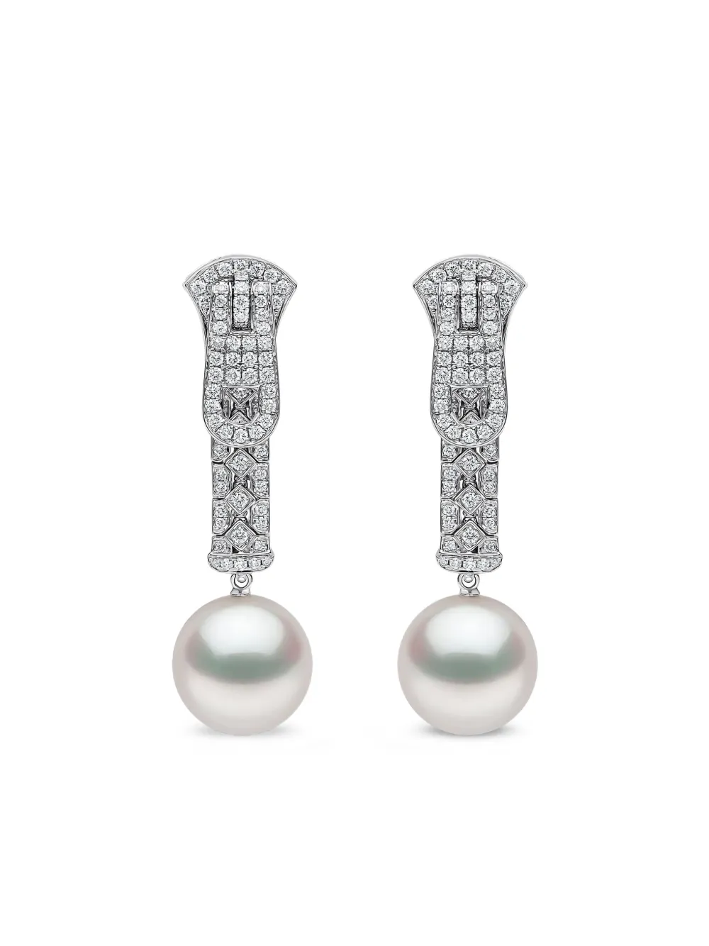 Yoko London Zyyp パール&ダイヤモンド ピアス 18Kホワイトゴールド - シルバートーン Yoko London Zyyp パール&ダイヤモンド ピアス 18Kホワイトゴールド - シルバートーン