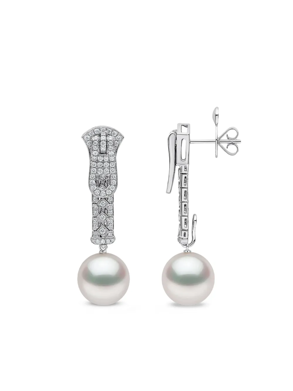 18k White Gold Zyyp Pearl And Diamonds Earrings