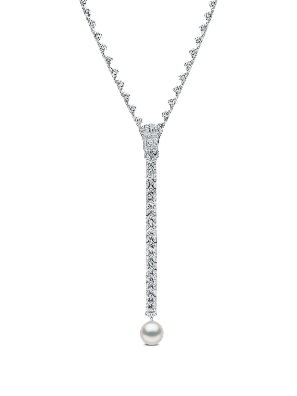 Yoko London 18K white gold Zyyp pearls and diamonds necklace - Argento
