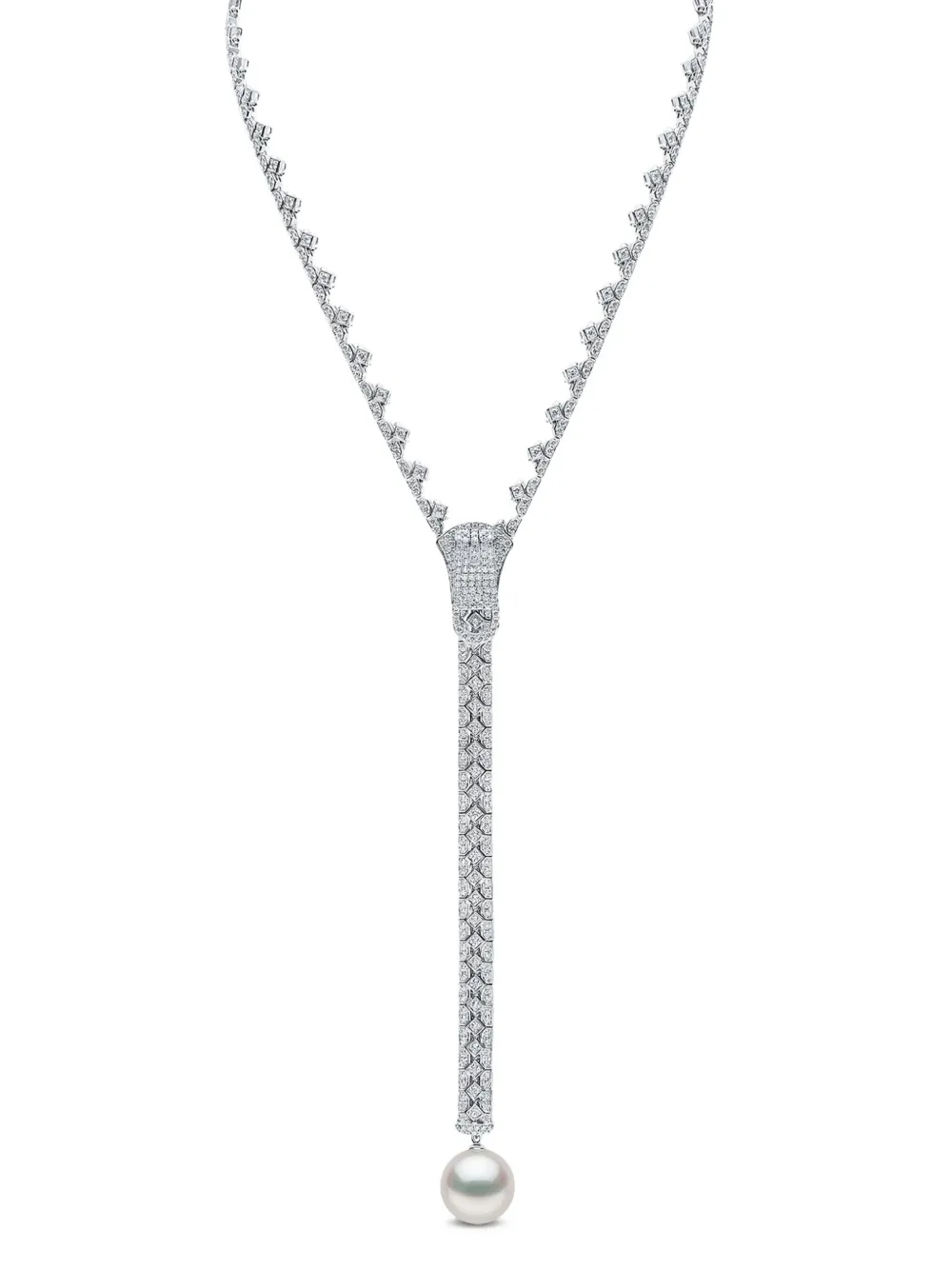 Yoko London Zyyp パール&ダイヤモンド ネックレス 18Kホワイトゴールド - シルバートーン Yoko London Zyyp パール&ダイヤモンド ネックレス 18Kホワイトゴールド - シルバートーン