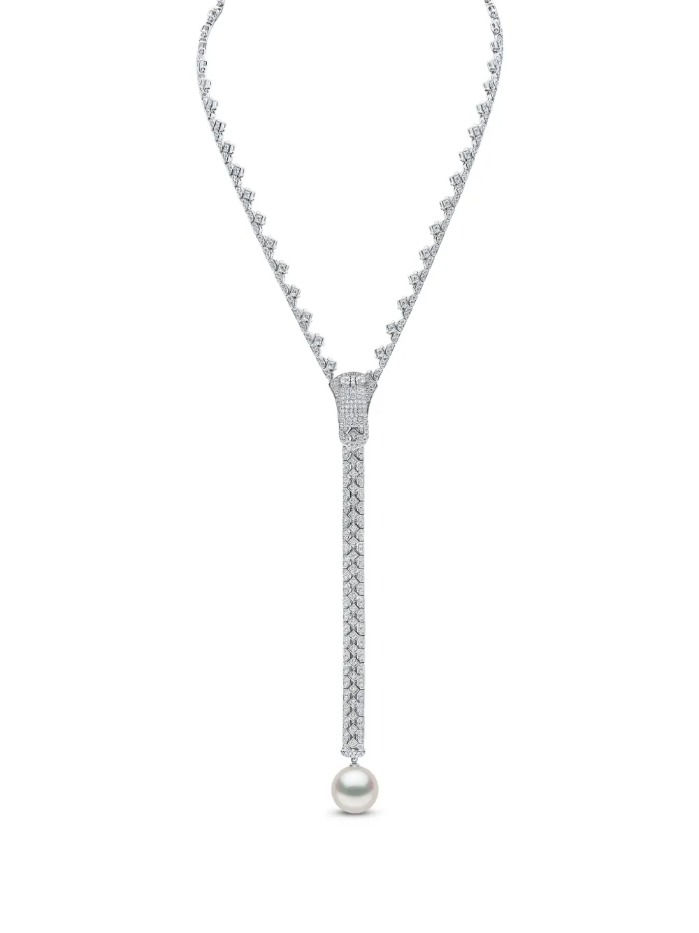 Yoko London 18K white gold Zyyp pearls and diamonds necklace - Silber