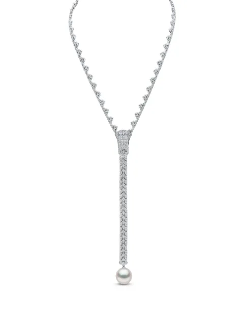 Yoko London 18K white gold Zyyp pearls and diamonds necklace