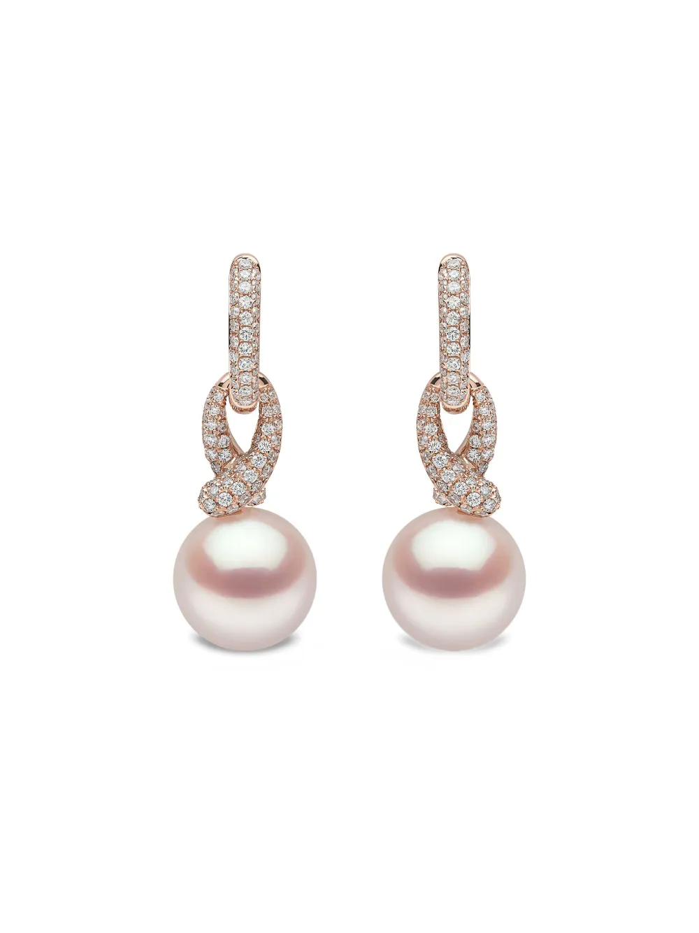 Yoko London Jazz パール＆ダイヤモンド ピアス 18Kローズゴールド - ピンク