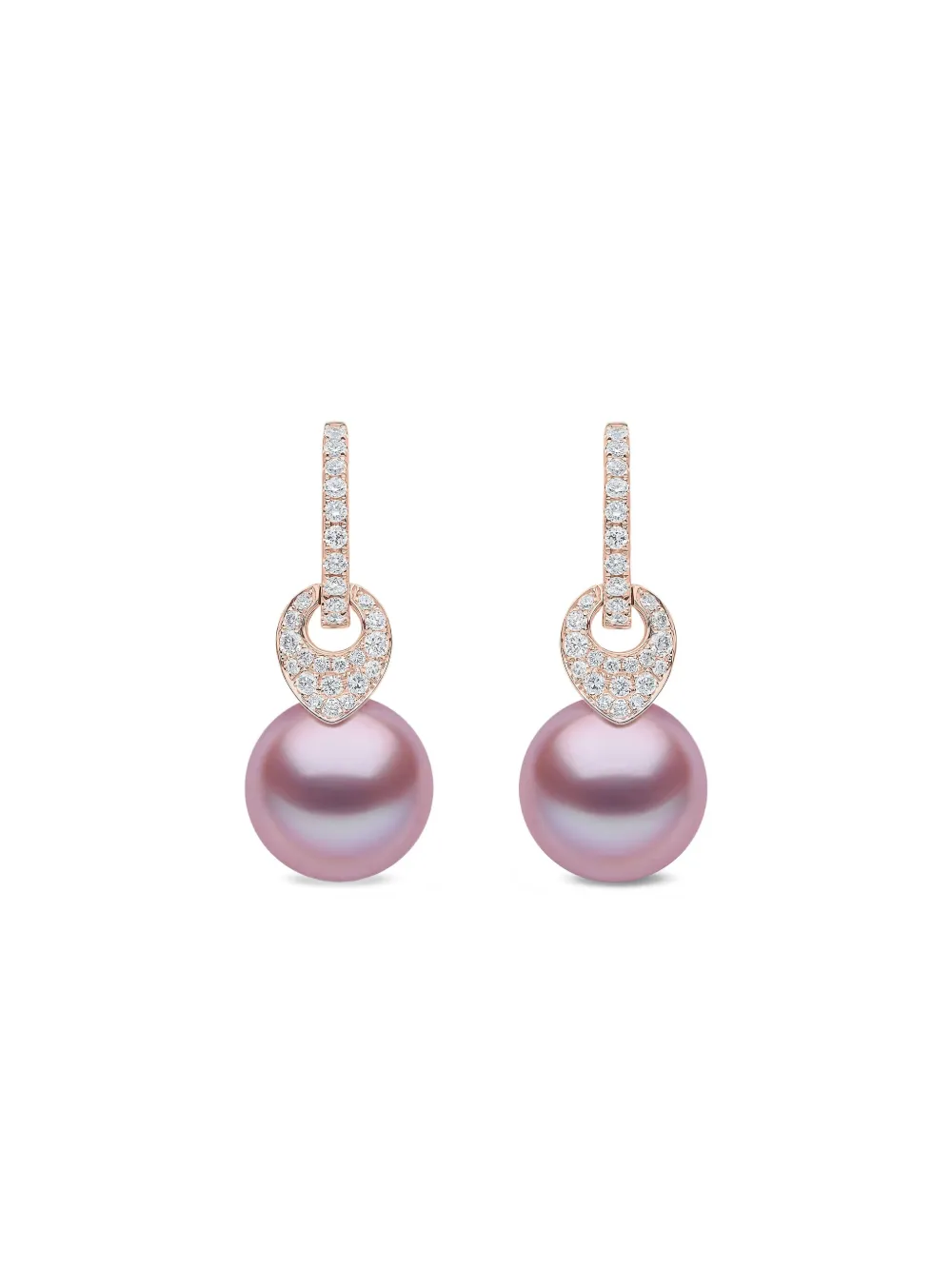 Yoko London 18K rose gold Jazz pearl and diamonds earrings - Rosa