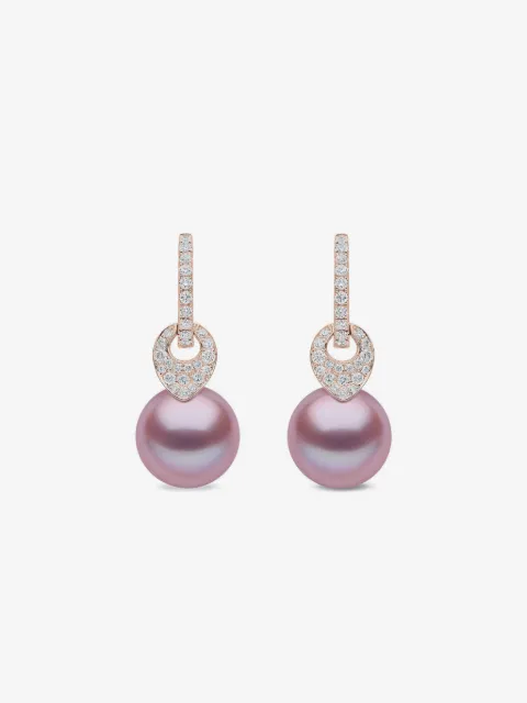 Yoko London 18K rose gold Jazz pearl and diamonds earrings