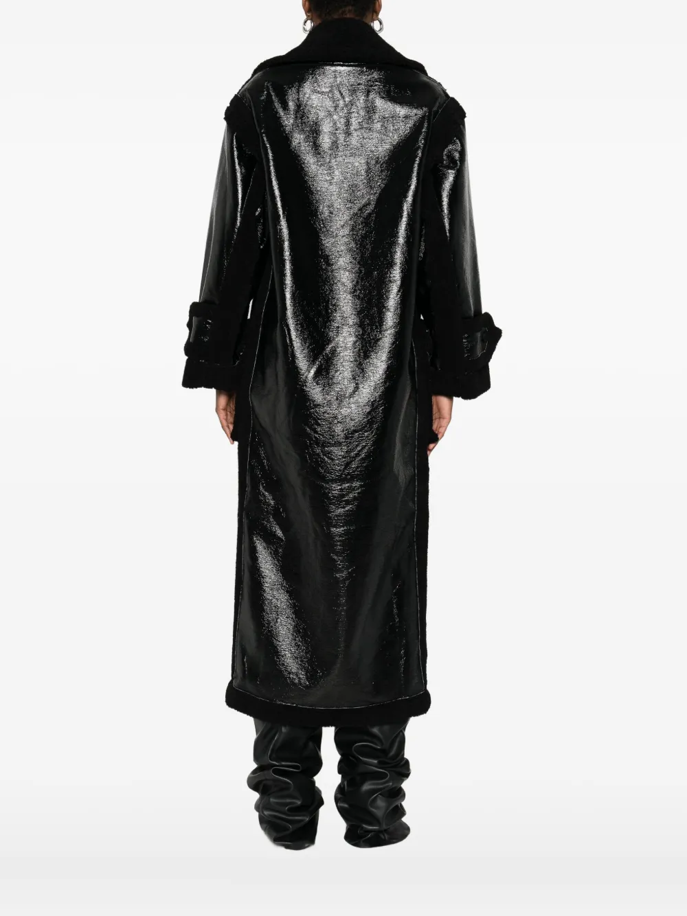 Ottolinger Faux-shearling Trim Coat In Black