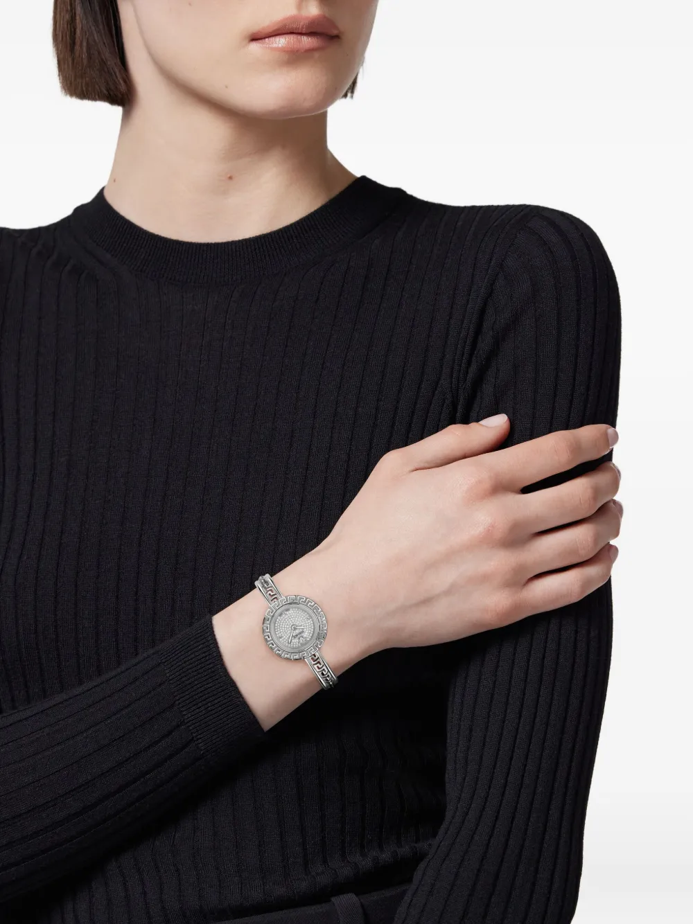  Versace Reloj La Greca De 28 Mm - Plateado 