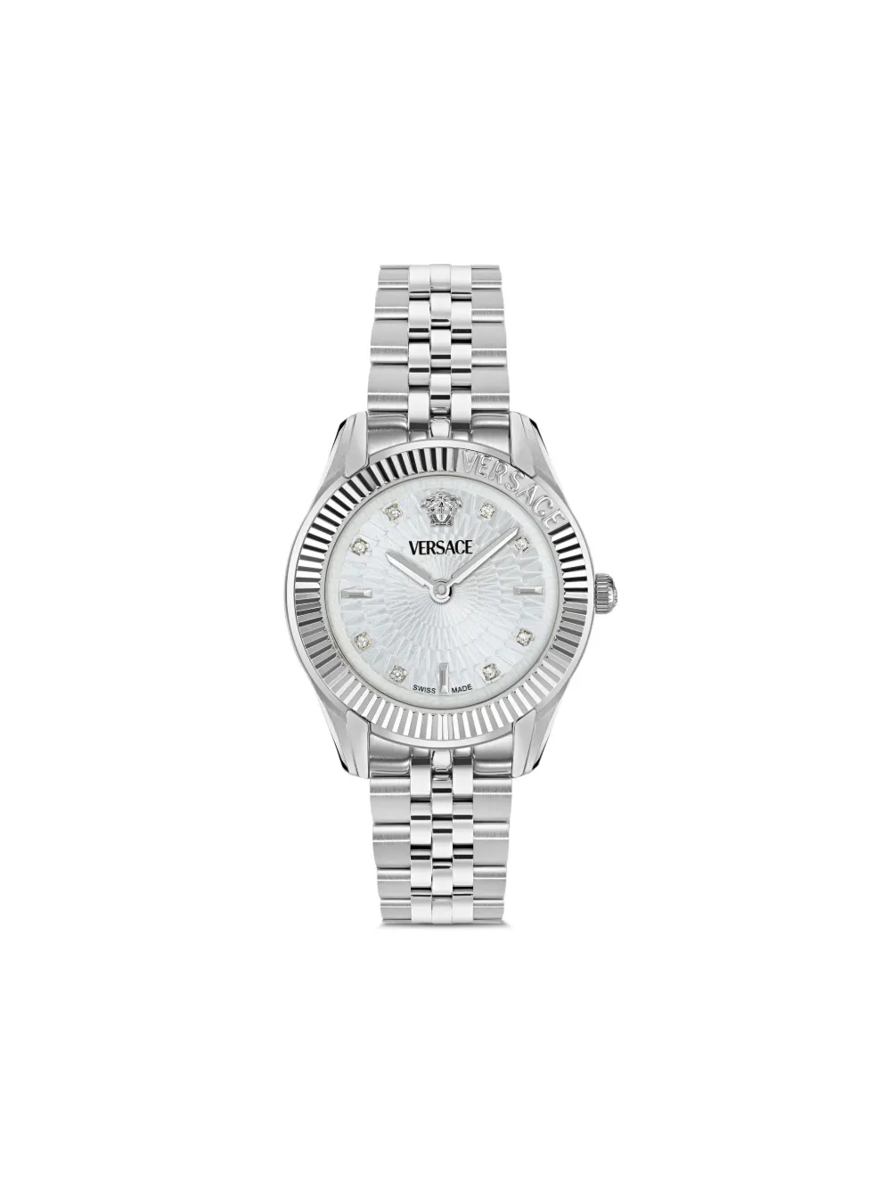 Versace Greca con diamanti 30mm - Argento