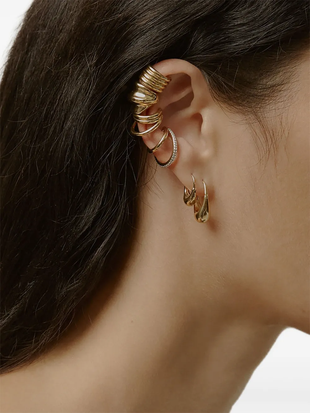 Otiumberg 14k Gold Vermeil Stratis Ear Cuff In Brown