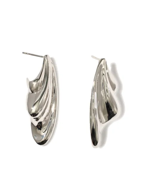 Otiumberg statement wave silver earrings