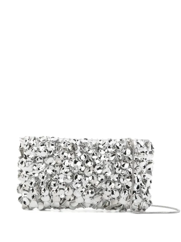Simkhai Reese Beaded Chain-strap Clutch Bag in Silver