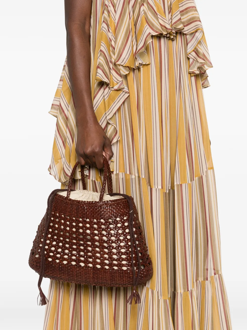 DRAGON DIFFUSION Santa Cano woven braided tote bag - Bruin