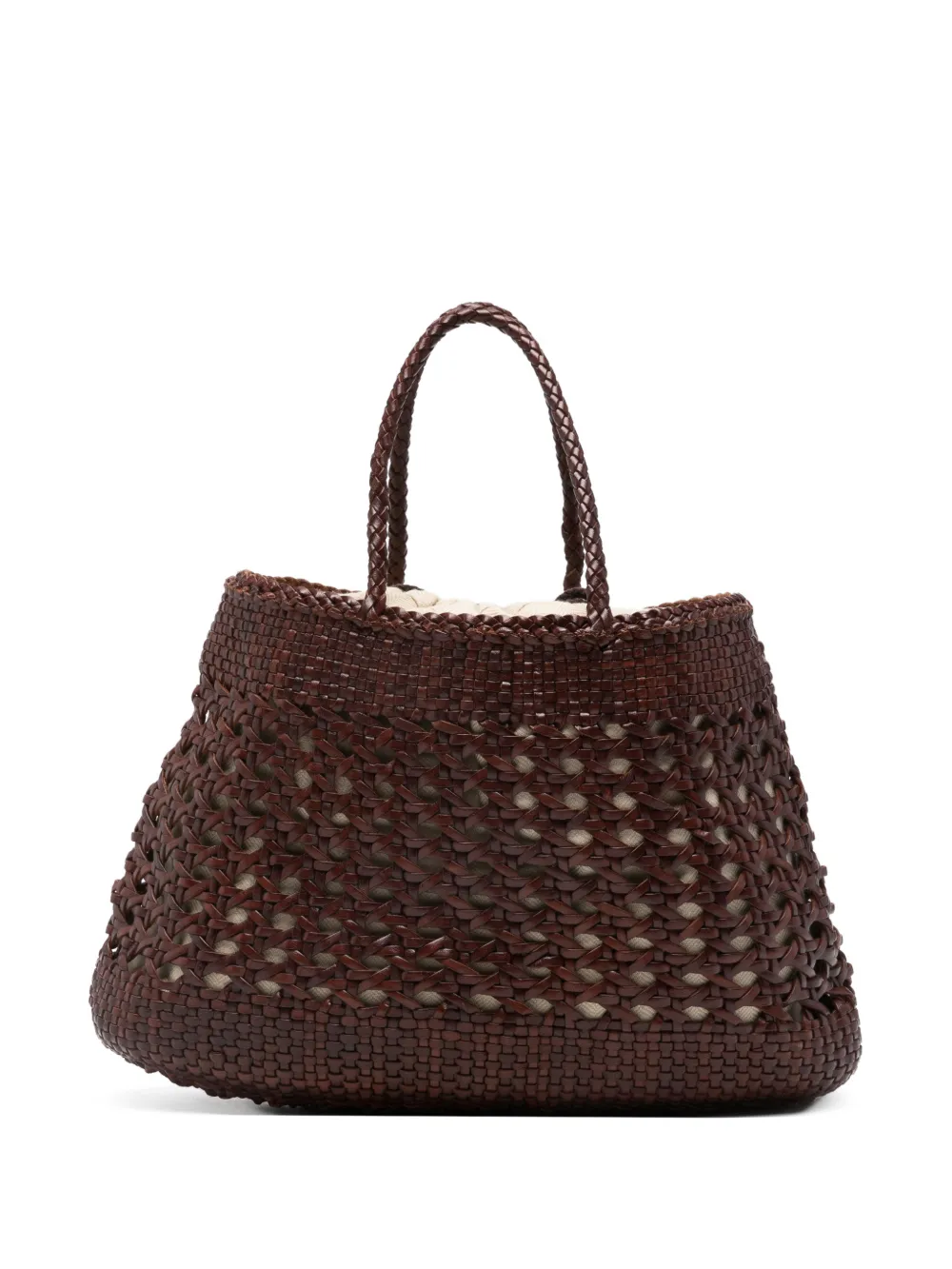 DRAGON DIFFUSION Santa Cano woven braided tote bag - Marrone