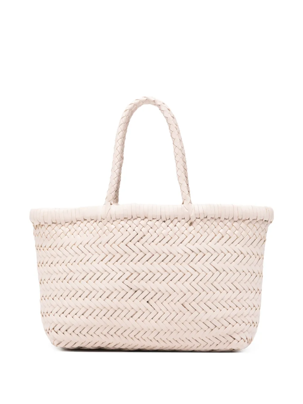 DRAGON DIFFUSION mini Flat Gora woven tote bag - Toni neutri