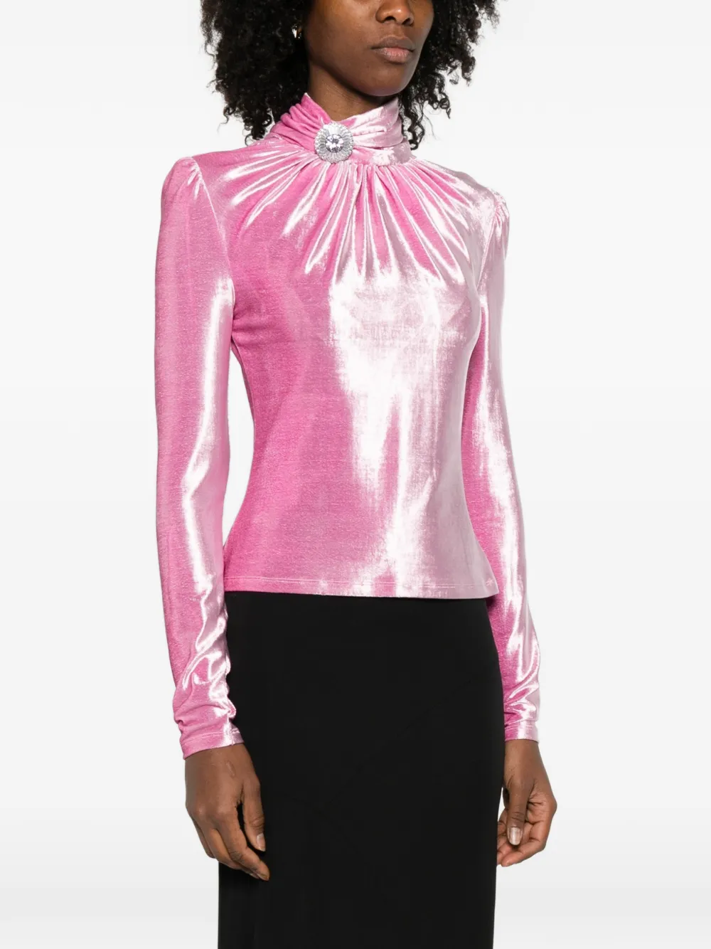  Rabanne Neck-embellishment Top - Pink 
