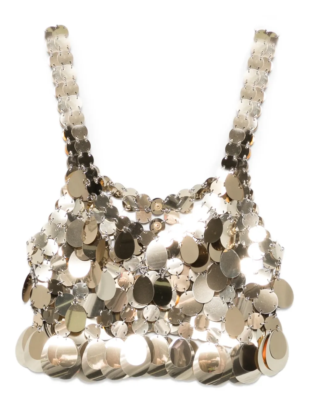 Rabanne disc-embellished cropped top - Oro