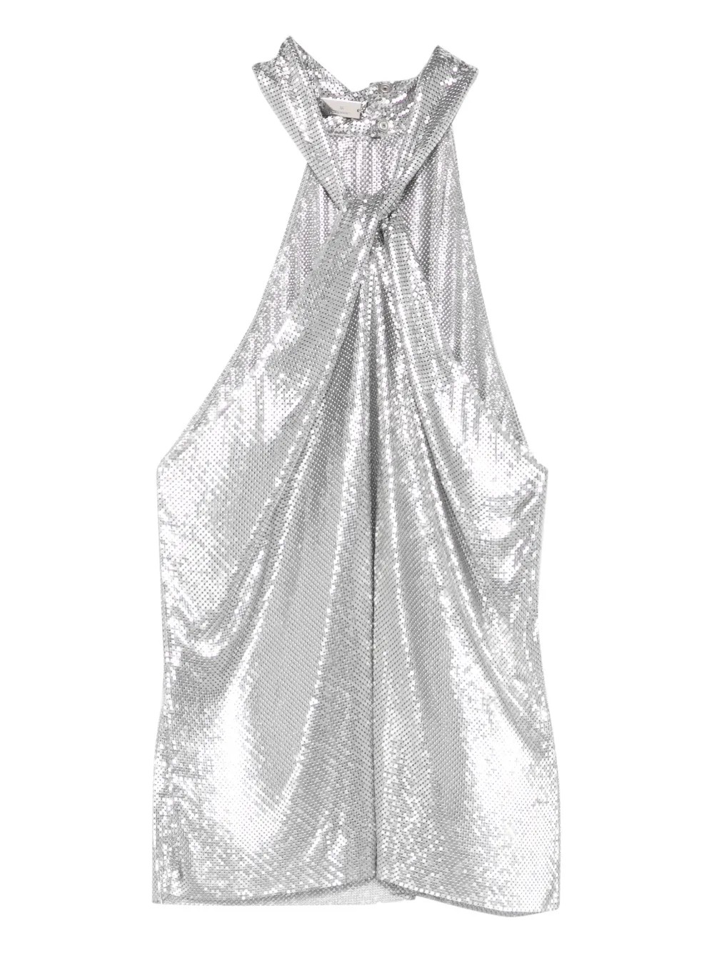 Rabanne halterneck chainmail blouse - Argento