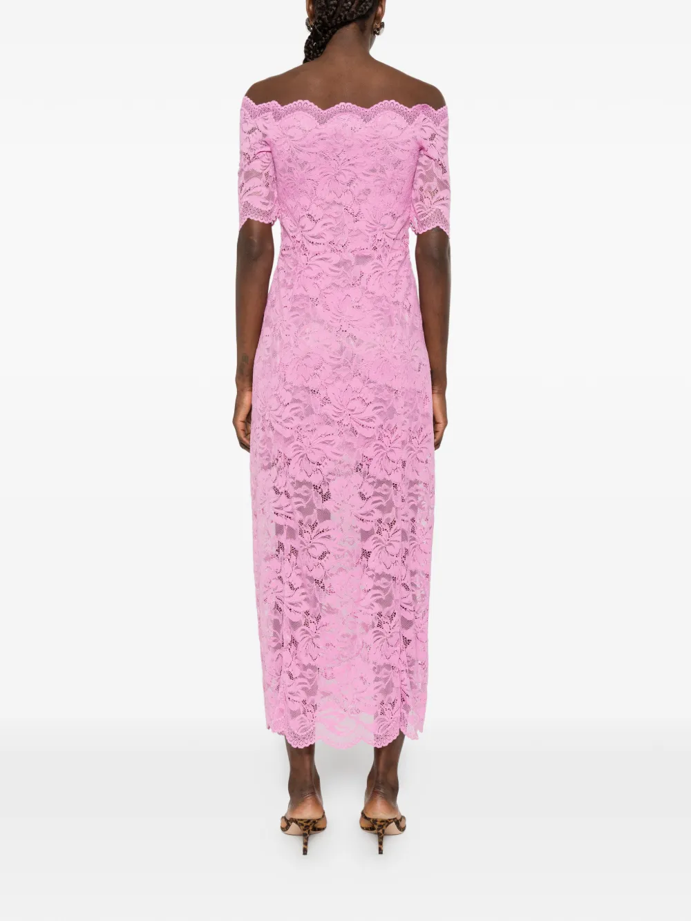 Rabanne Off-shoulder mini-jurk Roze