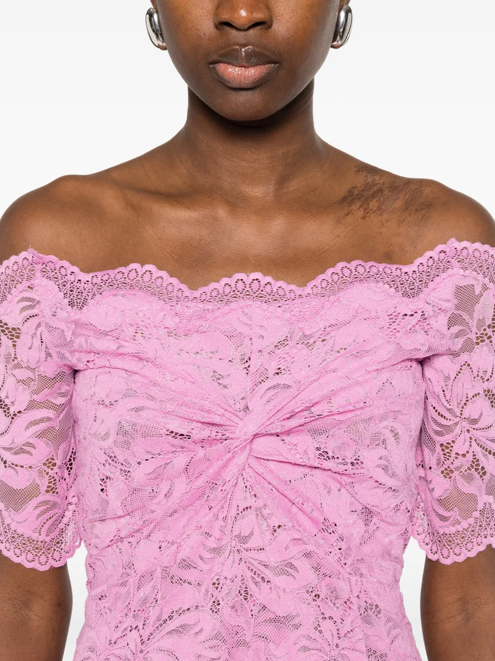 Rabanne Off-shoulder mini-jurk Roze